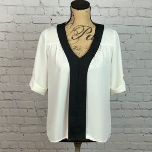 SALE   Alya cream and Black Blouse 001